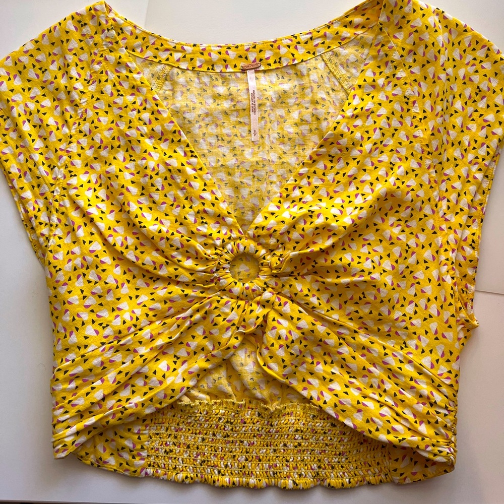 Free people yellow crop top